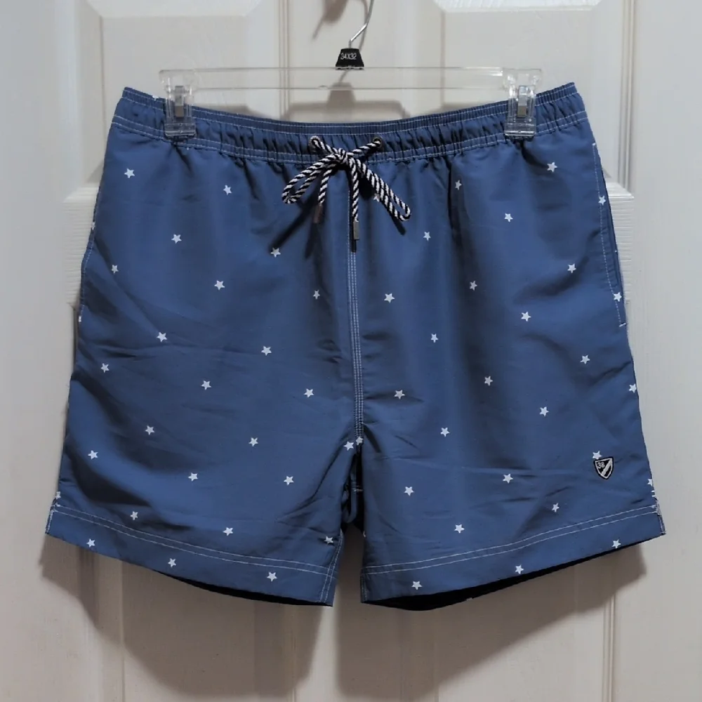 Cremieux Swimwear Men's Lined Trunks Size Large New Without Tag Star Print